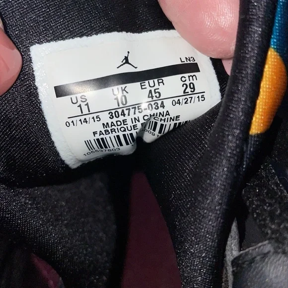 Mismatched sizes 13/11 mens Air Jordan Retro Bordeaux 2015 #7 - Picture 9 of 9